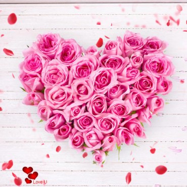 Pink Roses Heart Shaped Arrangements